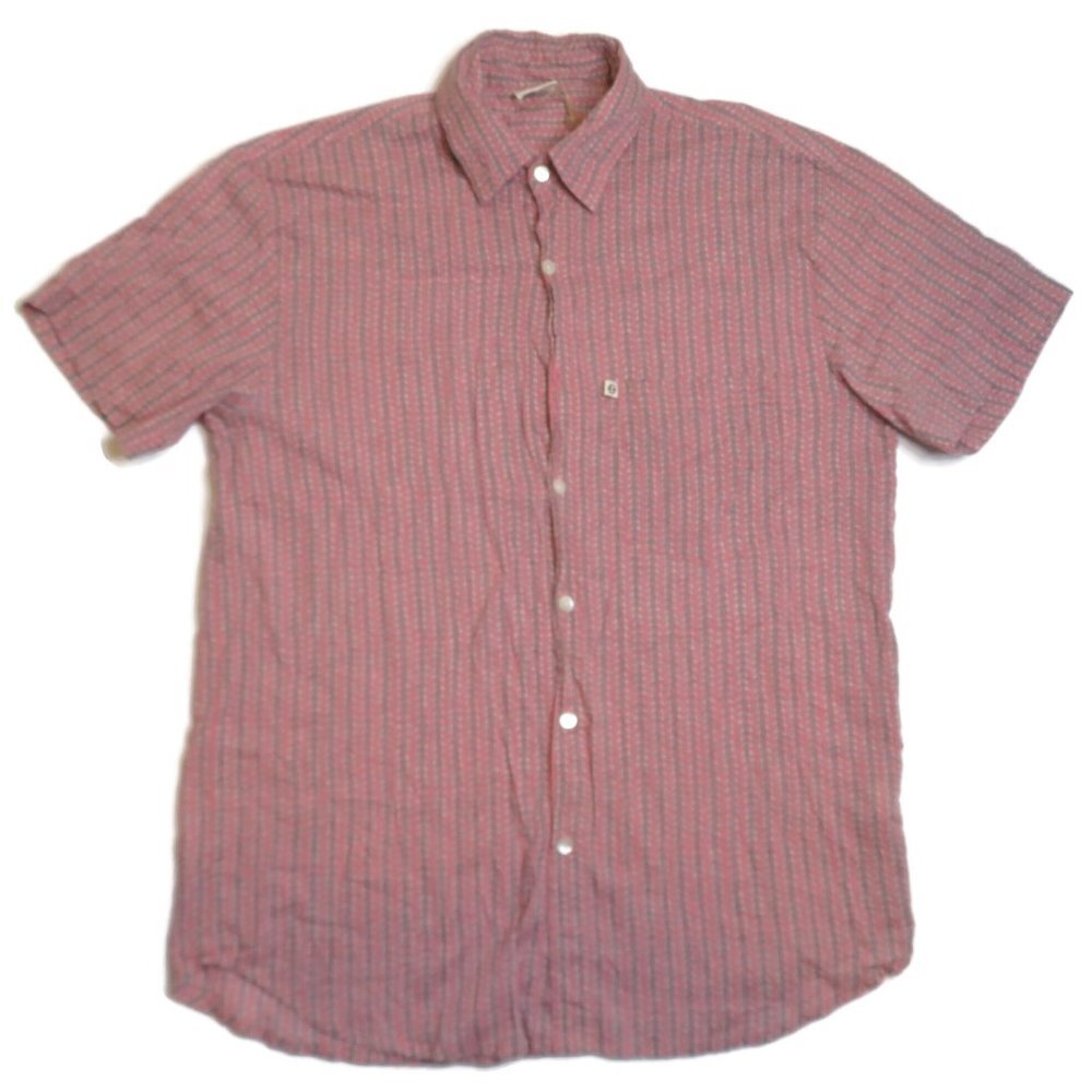 The Shop Beautiful Living Mens Small Shirt S/S Button Up Pink Gray‎ Plaid Light